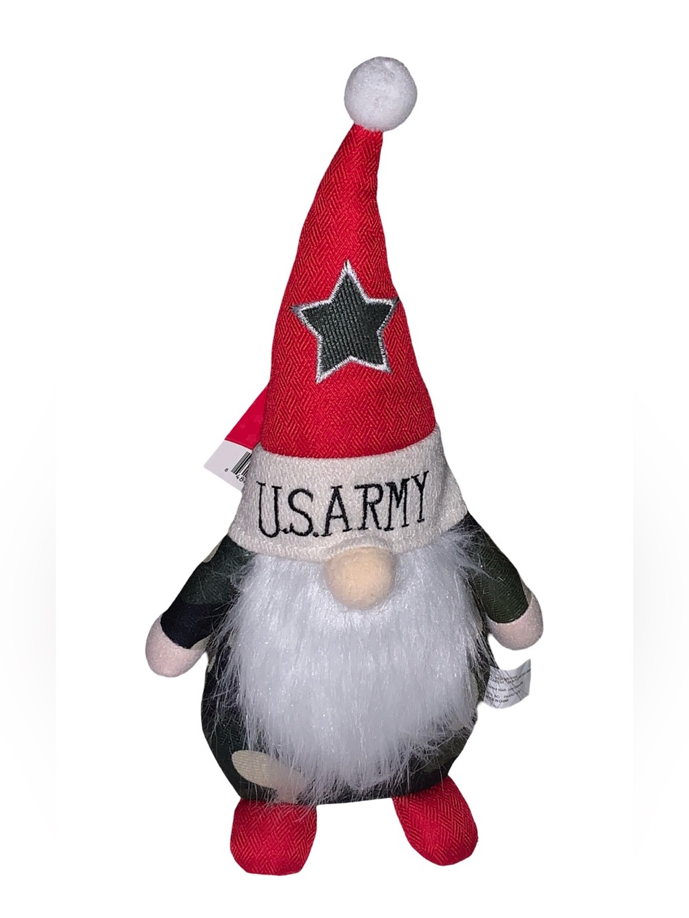 U.S. Army Holiday Gnome Plush - Red Hat, White Beard